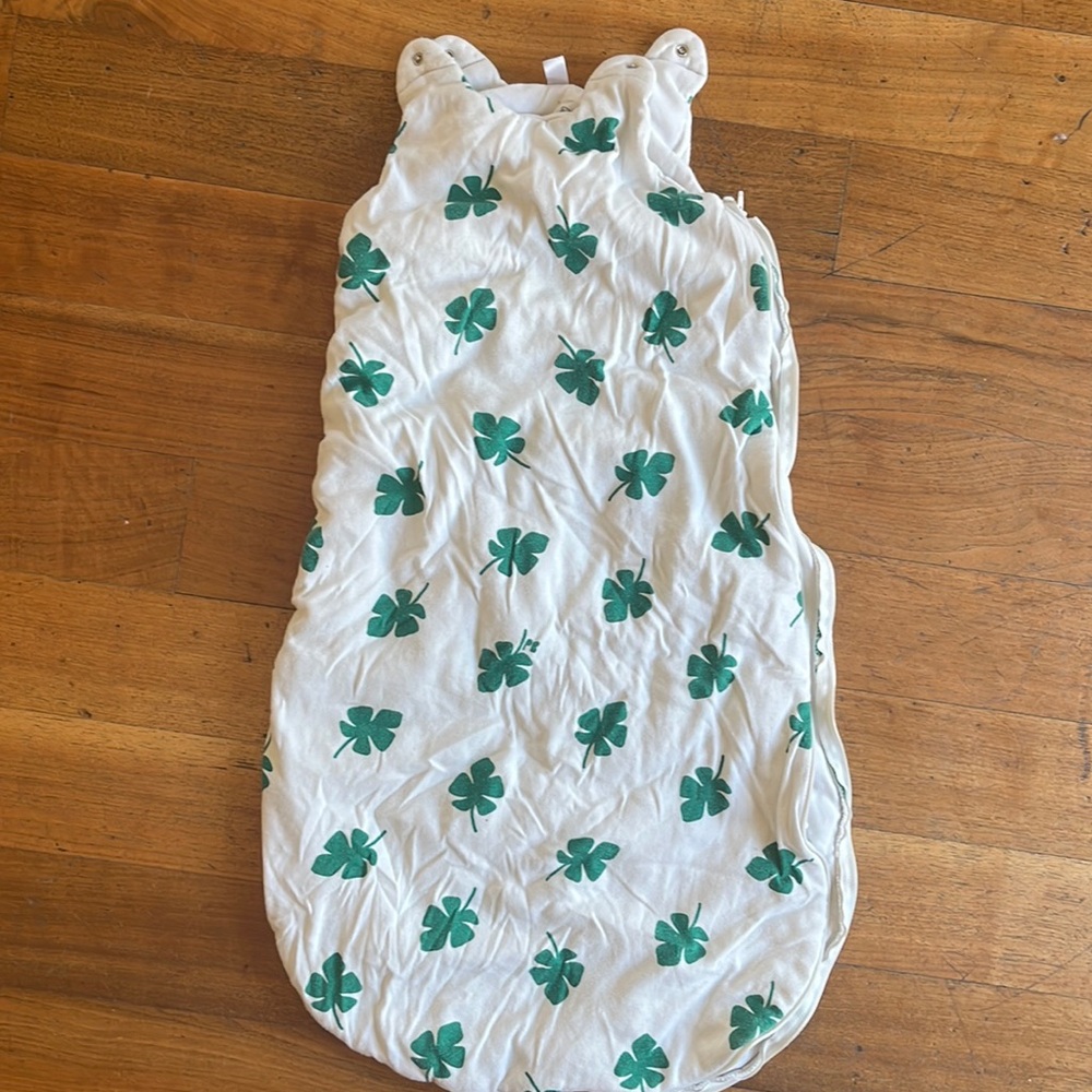 Petit Bateau 18 month tog 2 sleep sack with 4 leaf clover print